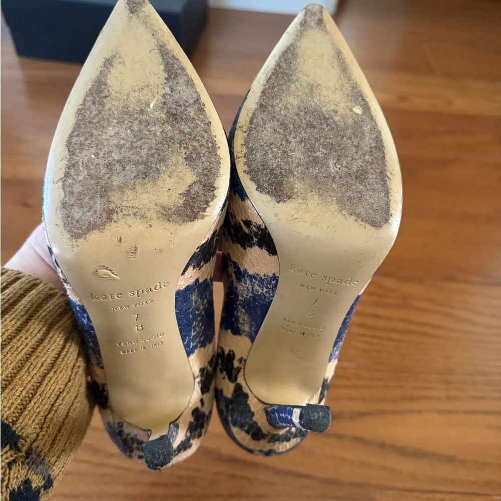 Beautiful Kate Spade Blue White Python Print Leat… - image 6